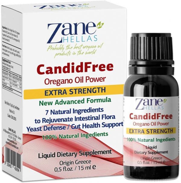 Zdjęcie przedstawia opakowanie CandidFree (poprzednia nazwa Candida Stop) – bardzo skuteczny produkt wykorzystujący moc olejku oregano, z naturalnymi prebiotykami i probiotykami. Opakowanie o pojemności 15 ml.